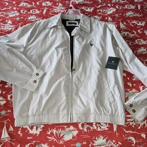 NWT Lyle & Scott Harrington Jacket Men’s Bomber Beigh Full Zip Scotland Buttery